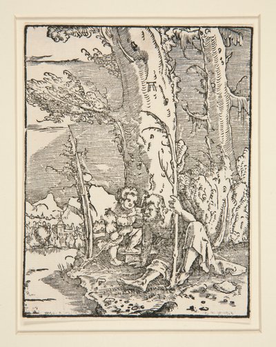 Dítě Ježíš se svatým Kryštofem, ze série Pád a Vykoupení člověka od Albrecht Altdorfer