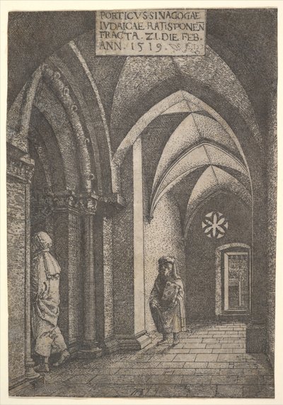 Vstupní hala synagogy v Řezně, 1519. od Albrecht Altdorfer