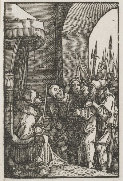 Pád a vykoupení člověka: Kristus před Pilátem od Albrecht Altdorfer