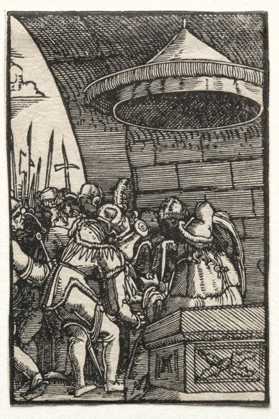 Pád a vykoupení člověka: Pilát si myje ruce od Albrecht Altdorfer
