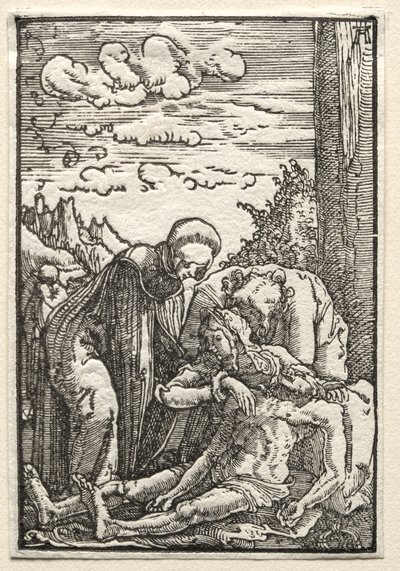 Pád a vykoupení člověka: Oplakávání pod křížem, c. 1515. od Albrecht Altdorfer