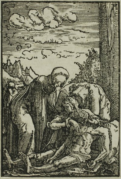 Oplakávání Panny, z Pádu a vykoupení člověka od Albrecht Altdorfer