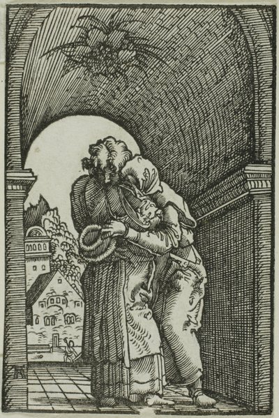 Setkání Joachima a Anny, z Pádu a vykoupení člověka od Albrecht Altdorfer