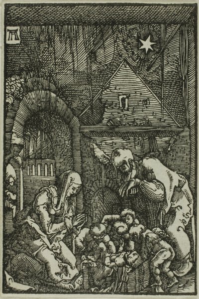 Narození Páně, z Pádu a vykoupení člověka od Albrecht Altdorfer