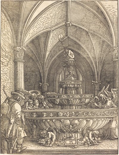 Zbytek na útěku do Egypta u fontány od Albrecht Altdorfer