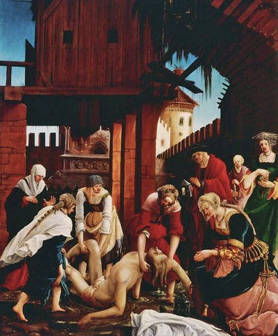 Nález těla světce v Cloaca Maxima z oltáře sv. Šebestiána od Albrecht Altdorfer