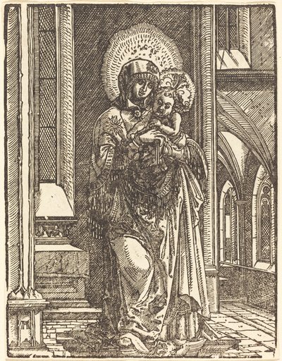 Panna a dítě v kostele od Albrecht Altdorfer