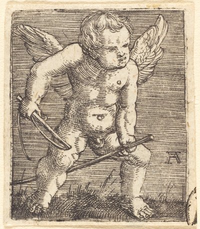 Okřídlený Genii s Hobby koněm a bičem od Albrecht Altdorfer
