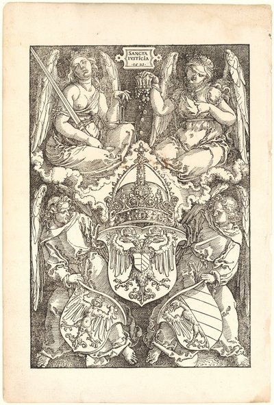 Alegorie s erby říše a města Norimberku od Albrecht Dürer