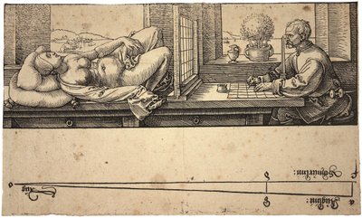 Umělec kreslící akt s perspektivním zařízením, 1538 od Albrecht Dürer