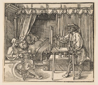 Umělec kreslící portrét muže.a.n.d. od Albrecht Dürer