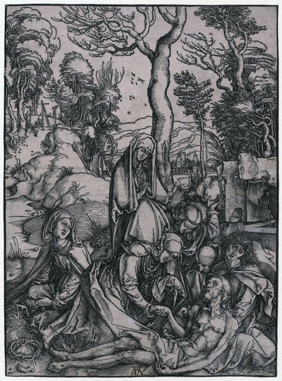 Oplakávání Krista, list č. 9 ze série „Velké pašije“ od Albrecht Dürer
