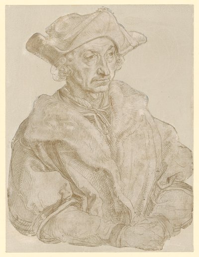 Portrét staršího muže bez vousů (Sebastian Brant) od Albrecht Dürer