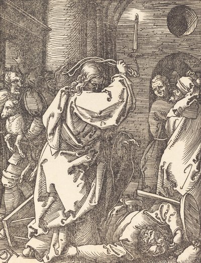 Kristus vyhnal lichváře z chrámu, pravděpodobně c. 15091510. od Albrecht Dürer