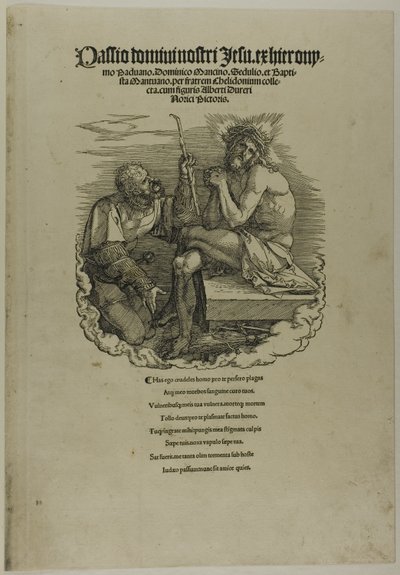 Kristus, muž bolestí, zesměšňovaný vojákem, z Velké pašije od Albrecht Dürer