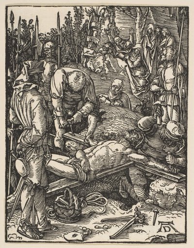Kristus přibitý na kříž, z Malého umučení, ca. 1509. od Albrecht Dürer