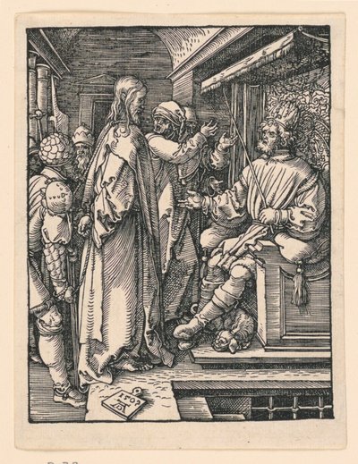 Kristus před Herodem ze série Malé pašije od Albrecht Dürer