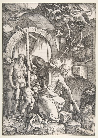 Kristus v limbu, z Velké vášně, vydání 1511.n.d. od Albrecht Dürer