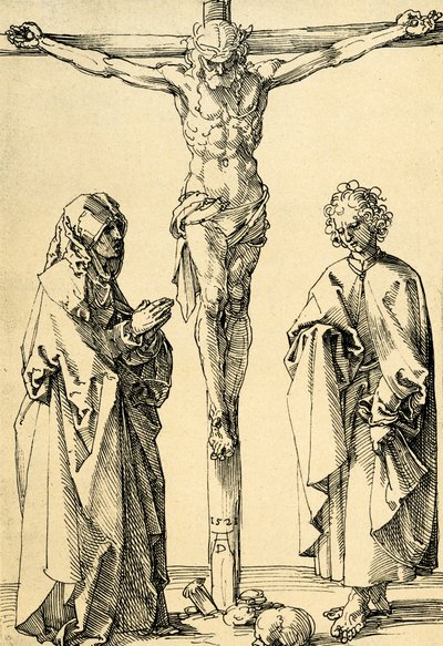Kristus na kříži s Marií a Janem od Albrecht Dürer