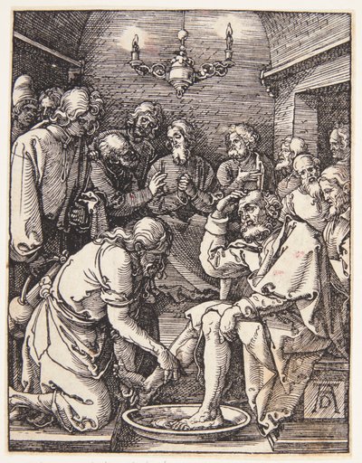 Kristus umývá svatému Petrovi nohy od Albrecht Dürer