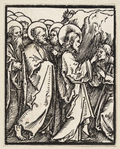 Kristus uzdravuje slepého (z: Postilla, 43 dřevořezů) od Albrecht Dürer