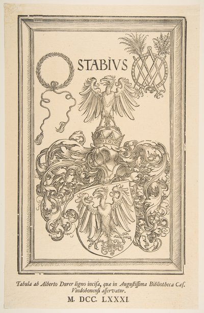 Erb Johana Stabiuse, vydání 1781.n.d. od Albrecht Dürer