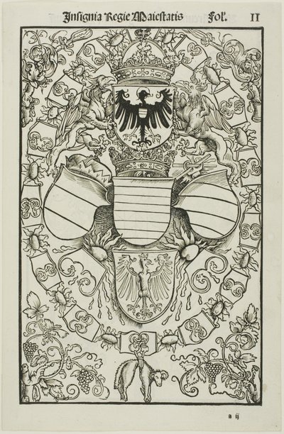 Erb Maxmiliána I. jako krále Římanů od Albrecht Dürer