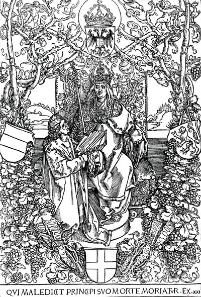 Conrad Celtes představuje svou knihu Čtyři knihy lásky Maxmiliánovi I., 1502 1906 od Albrecht Dürer