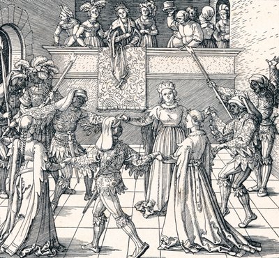 Dance by Torchlight, Augsburg, 1516 1906 od Albrecht Dürer