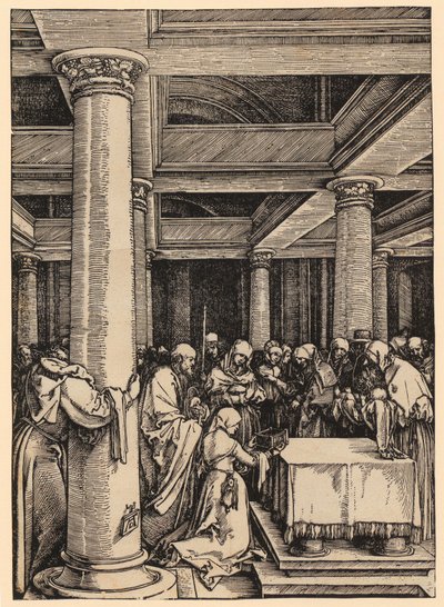 Uvedení do chrámu, list 13 ze série "Život Panny Marie" od Albrecht Dürer