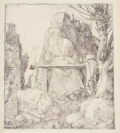Svatý Jeroným u zvadlé vrby od Albrecht Dürer