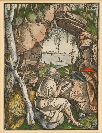 Svatý Jeroným ve skalní jeskyni od Albrecht Dürer