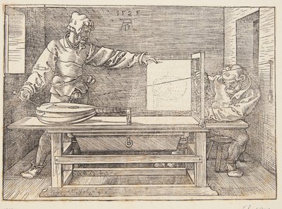 Kreslíř kreslící loutnu od Albrecht Dürer