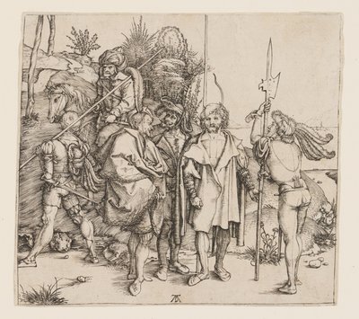 Pět pěšáků a turecký jezdec od Albrecht Dürer