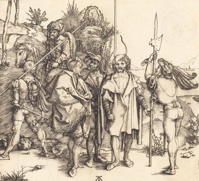 Pět vojáků a Turek na koni, 14951496. od Albrecht Dürer