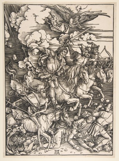 Čtyři jezdci z Apokalypsy, ca. 14971498. od Albrecht Dürer