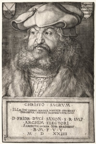 Fridrich Moudrý, kurfiřt saský, 1524. od Albrecht Dürer