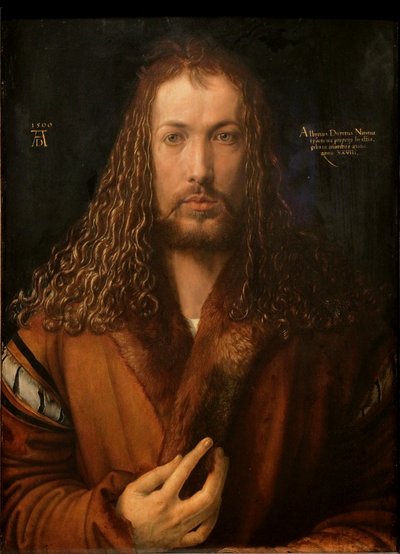 Německy: Selbstbildnis im Pelzrock Autoportrét s kožešinovým šatem od Albrecht Dürer