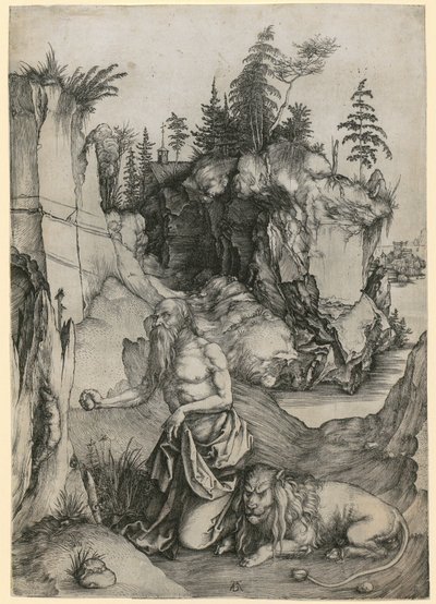 Svatý Jeroným v poušti od Albrecht Dürer