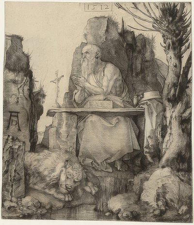 Svatý Jeroným vedle vrby. 1512 od Albrecht Dürer
