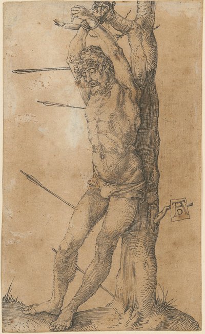 Svatý Šebestián na stromě od Albrecht Dürer