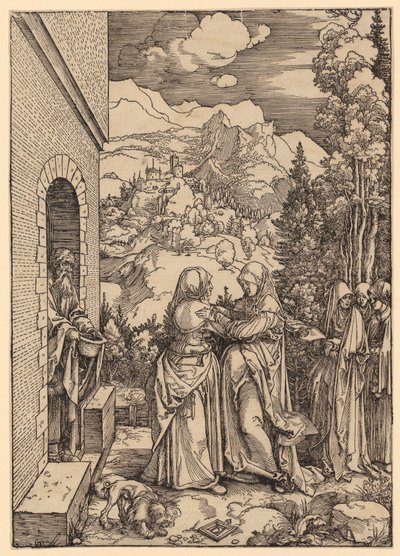 Navštívení Panny Marie, list 9 ze série „Život Panny Marie“ od Albrecht Dürer