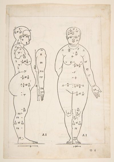 Ilustrace z Dürerových Čtyř knih o lidském poměru, Norimberk, 1528.n.d. od Albrecht Dürer