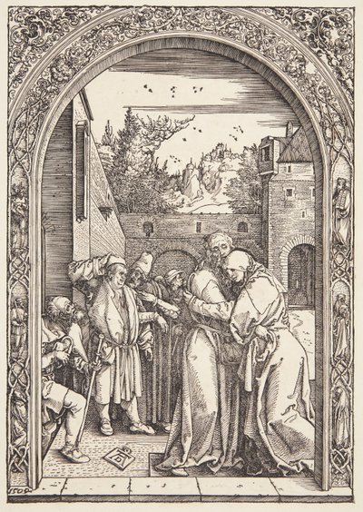 Joachim a Svatá Anna se setkávají u Zlaté brány od Albrecht Dürer