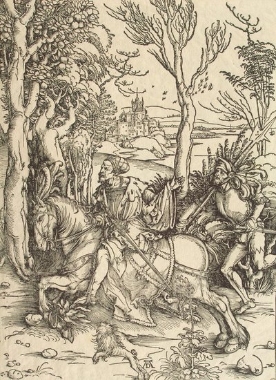 Knight a Lansquenet, c. 1497 od Albrecht Dürer