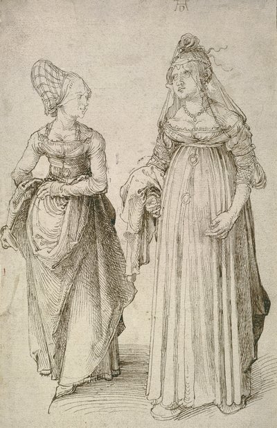 Dáma v benátských šatech kontrastovala s norimberskou hausfrau od Albrecht Dürer