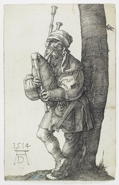 Hráč na dudy (Bartsch 91) od Albrecht Dürer