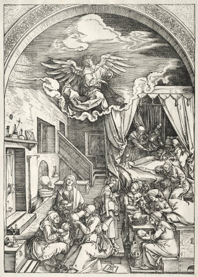 Život Panny Marie: Narození Panny Marie od Albrecht Dürer