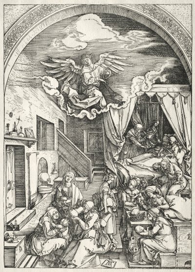 Život Panny Marie: Narození Panny Marie, 1504-1505. od Albrecht Dürer