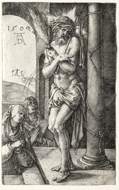 Muž smutku u sloupu od Albrecht Dürer